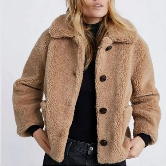 PHILOSOPHY BEIGE TEDDY BEAR COAT SIZE:P/S - Picture 1 of 8